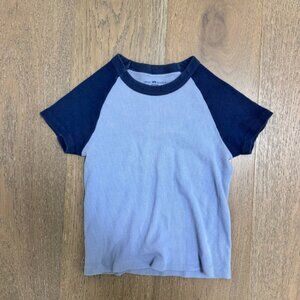 Brandy Melville Baseball Tee (Navy Blue)